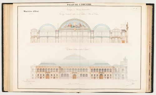 Interior Transverse Elevation, from the album Palais de l'Industrie: Atlas du Bâtiment