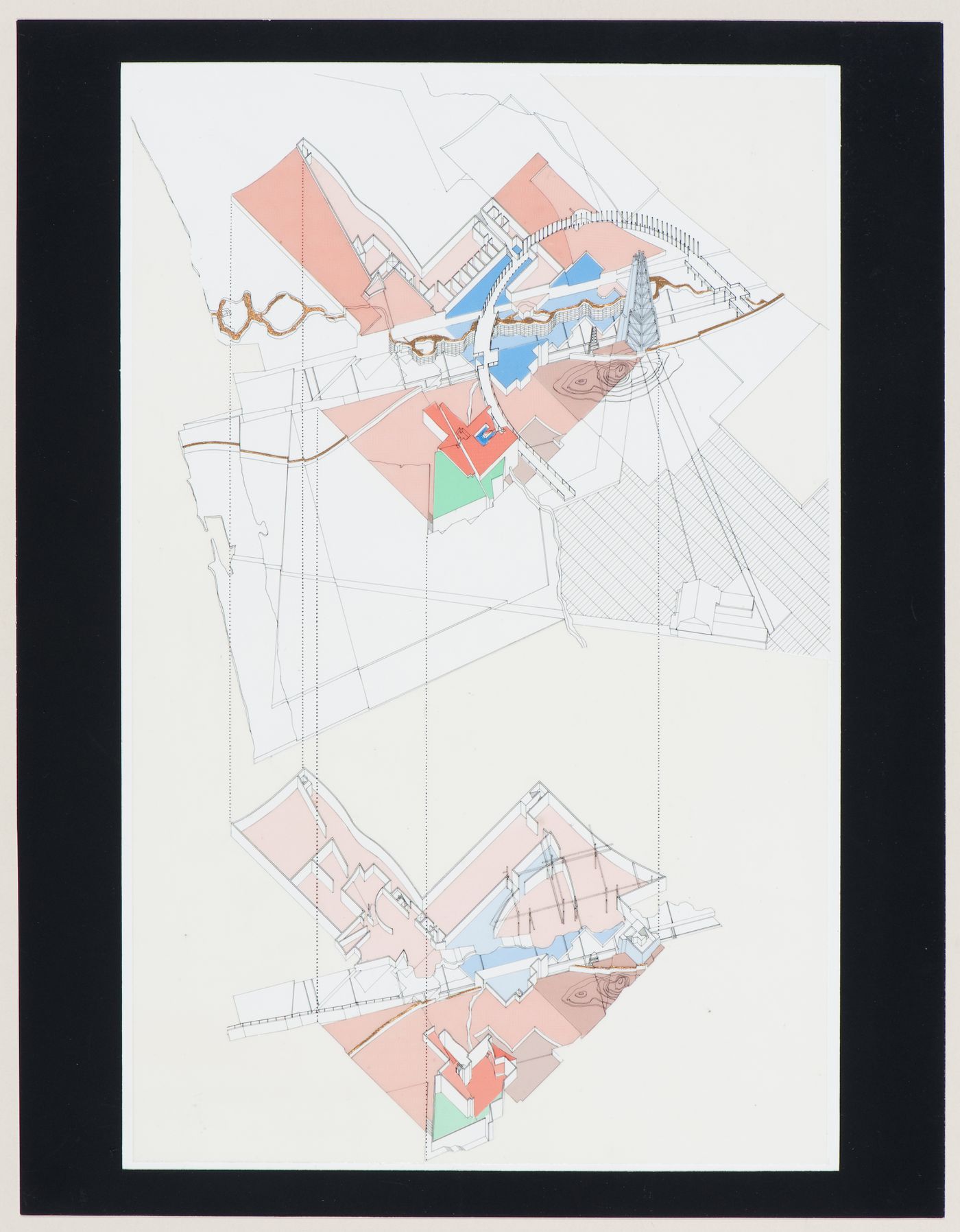 Axonometric for University Art Museum, Long Beach, California