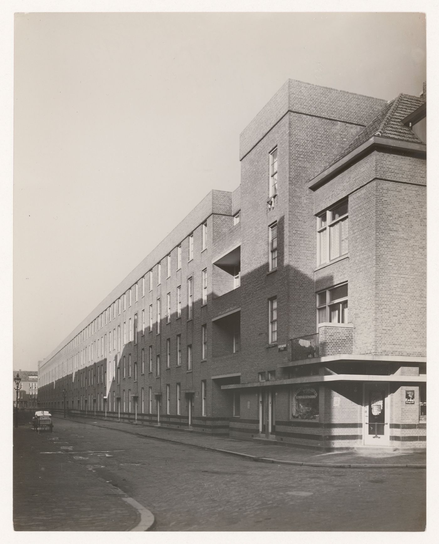 Exterior view of block VIII of Spangen Housing Estate, Rotterdam, Netherlands