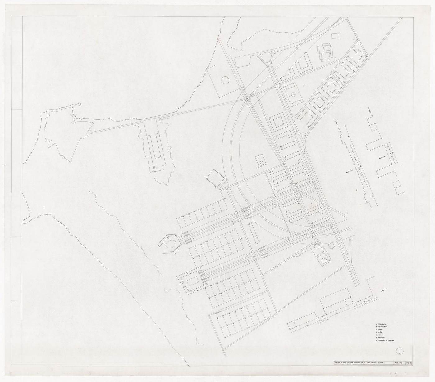 Site plan for Estudo Urbanístico para São João, Costa da Caparica, Portugal