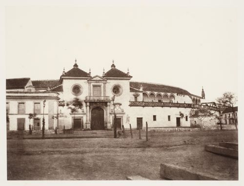 View of the main entrance [?] of the Real Maestranza bullfighting arena, Seville, Spain