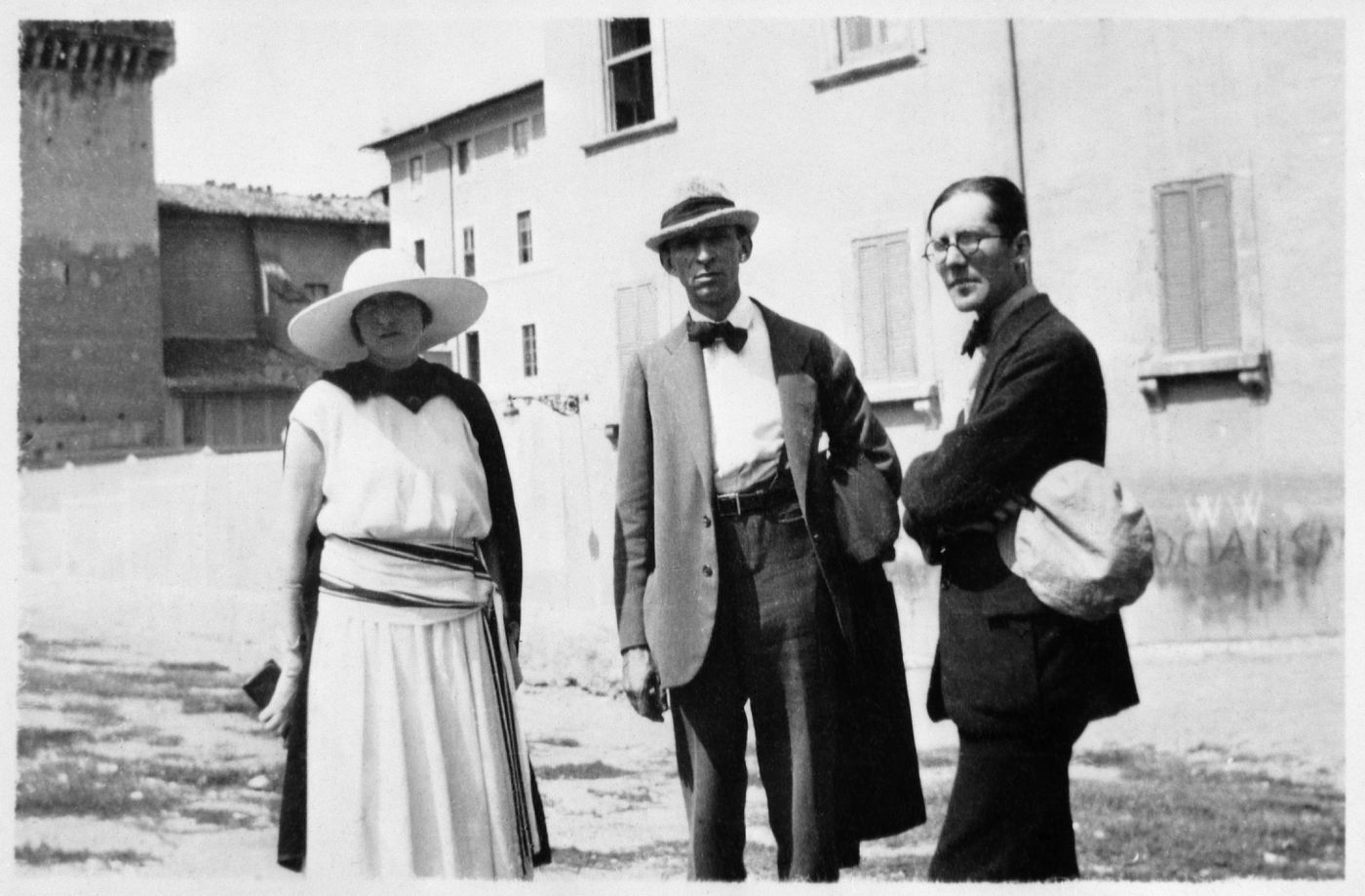 Germaine Bongard, Amédée Ozenfant and Le Corbusier during their visit to Rome