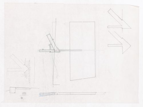 Sketch floor plans and sketch section for Exposição Visiones para Madrid, Madrid, Spain