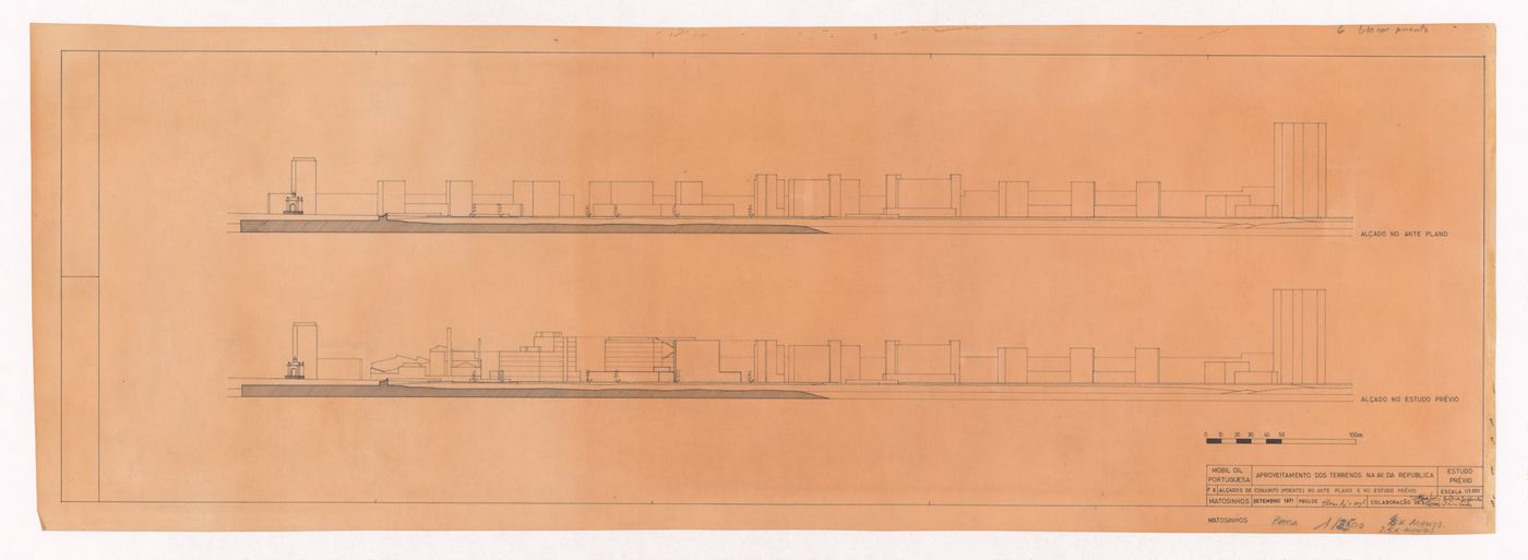 Elevations for Habitações Colectivas da Mobil Oil Portuguesa, Matosinhos, Portugal