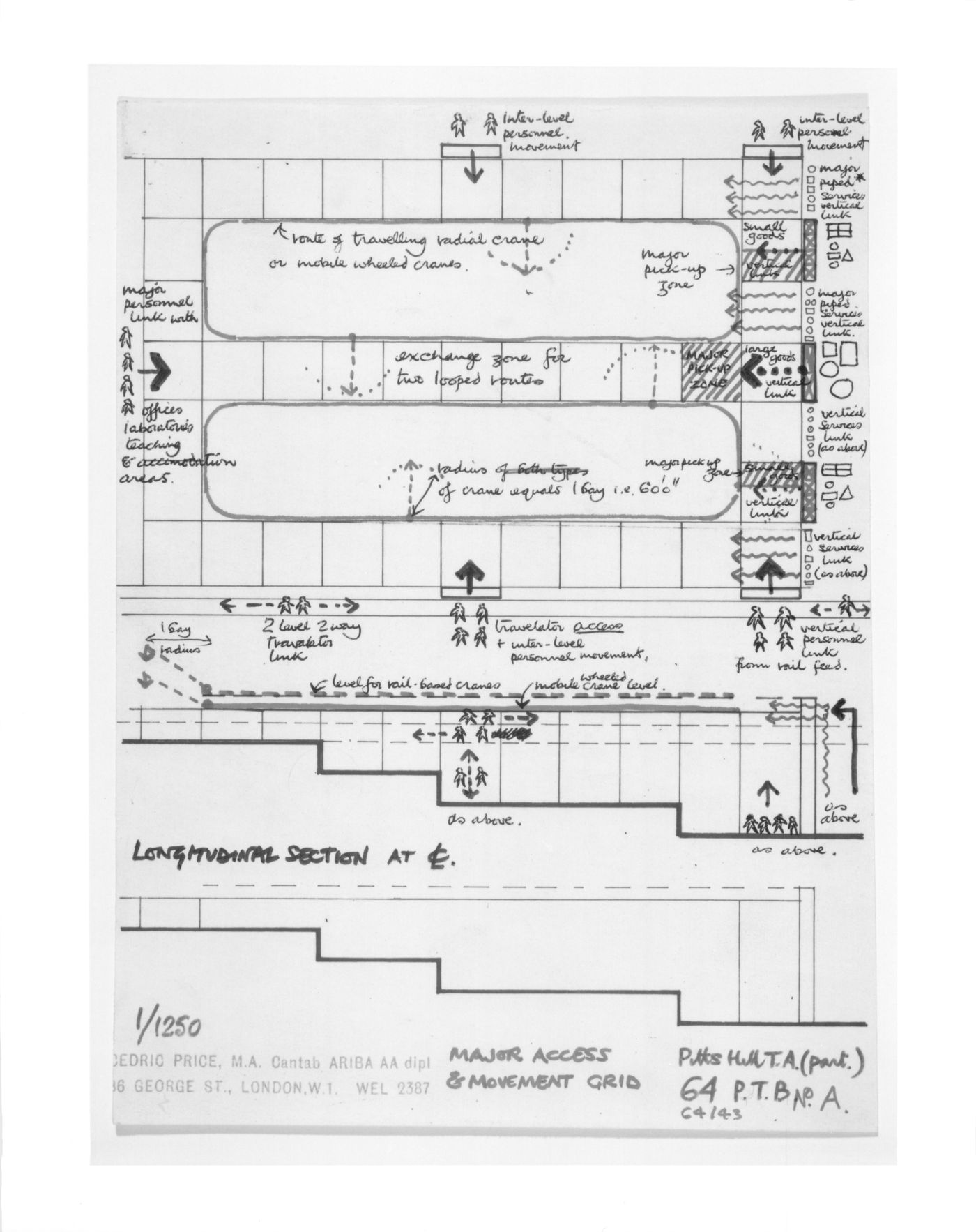 Diagrammatic plan and section of Pitts Hill Transfer Area, Potteries Thinkbelt