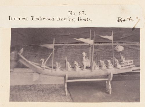 View of a boat, F. Beato Limited, C Road, Mandalay, Burma (now Myanmar)