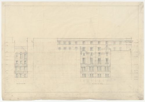 Étude de la façade nord-est et est,  Annexe au Palais de Justice de Montréal, Montréal, Canada