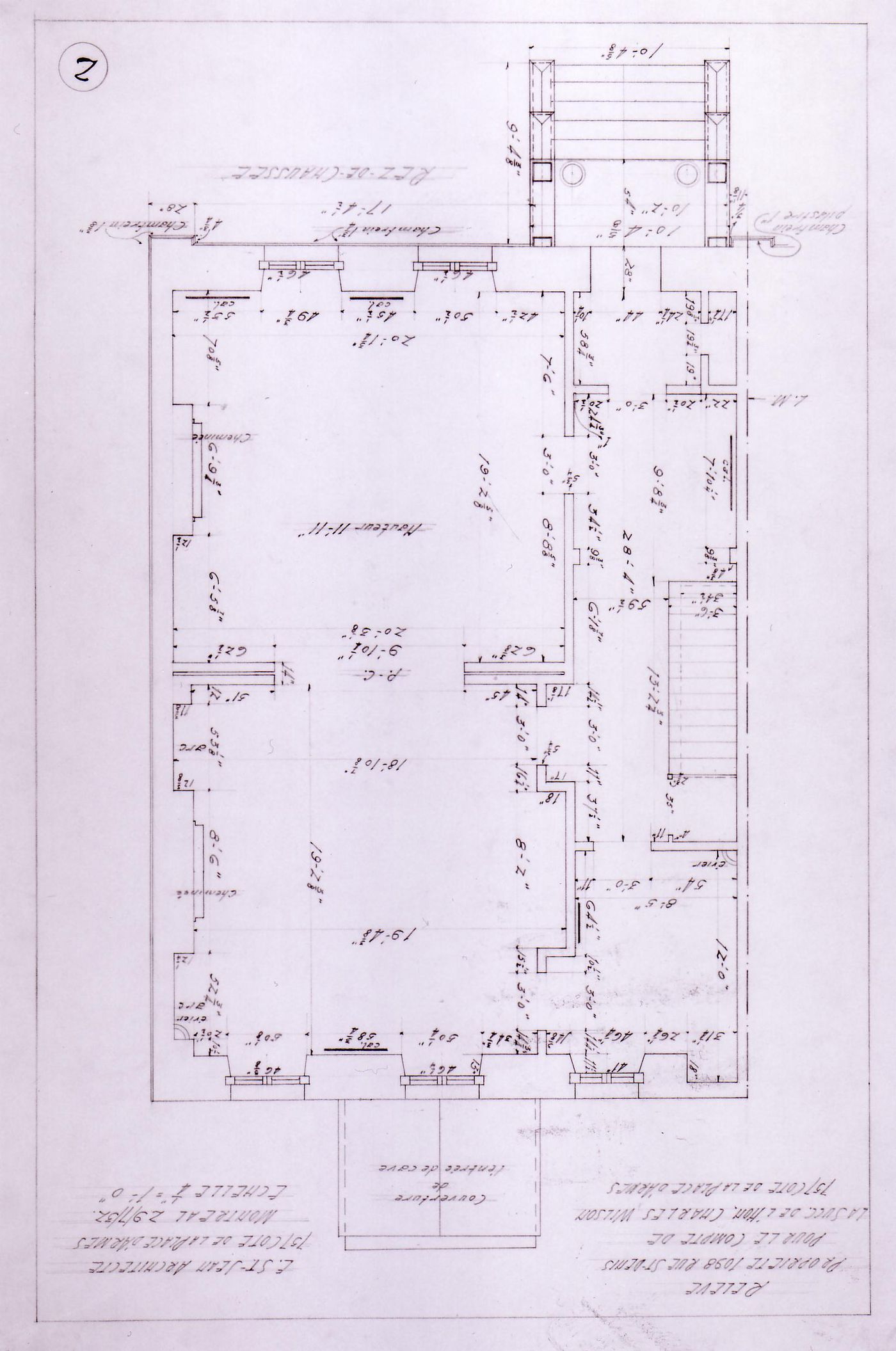 Ground floor plan of the Charles Wilson residence, 1098 rue Saint-Denis, Montréal