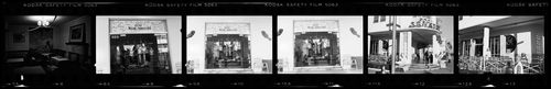 Strip of negatives of retirement hotels, Miami, Florida