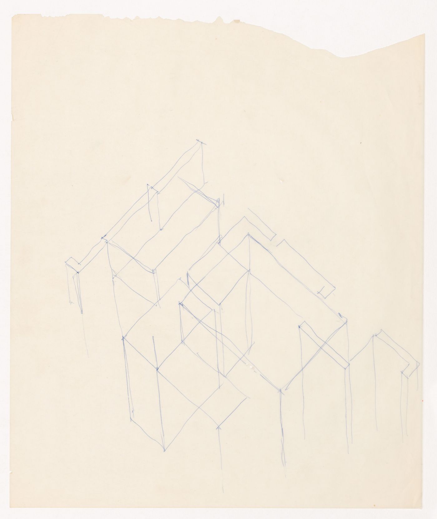 Sketch axonometric for House VI, Cornwall, Connecticut