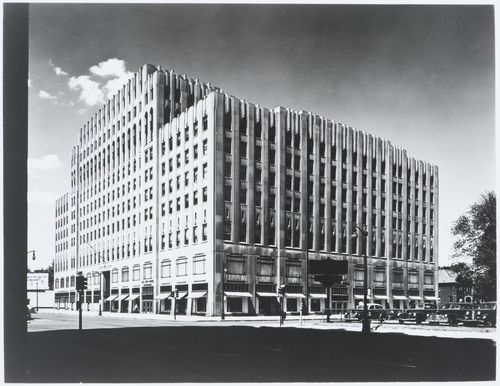 View of the principal and lateral façades of the New Center Building (now the Albert Kahn Building), Detroit, Michigan