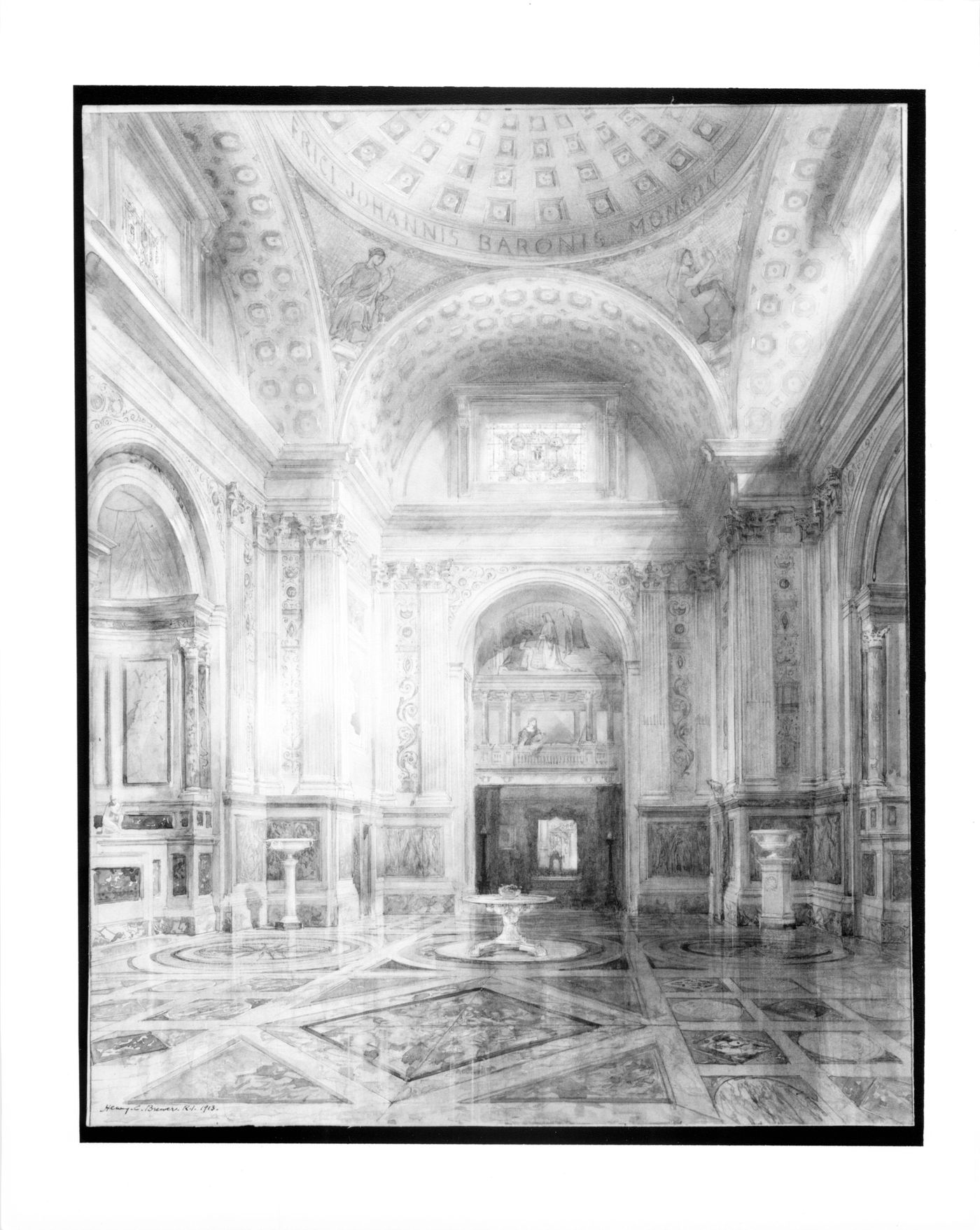 The Marble Hall, Gatton Park, perspective