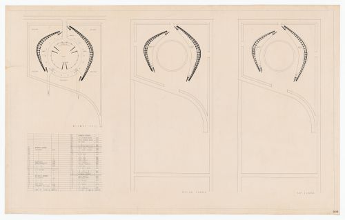 Basement, top floor and typical floor plans for Toronto City Hall and Civic Square, Toronto