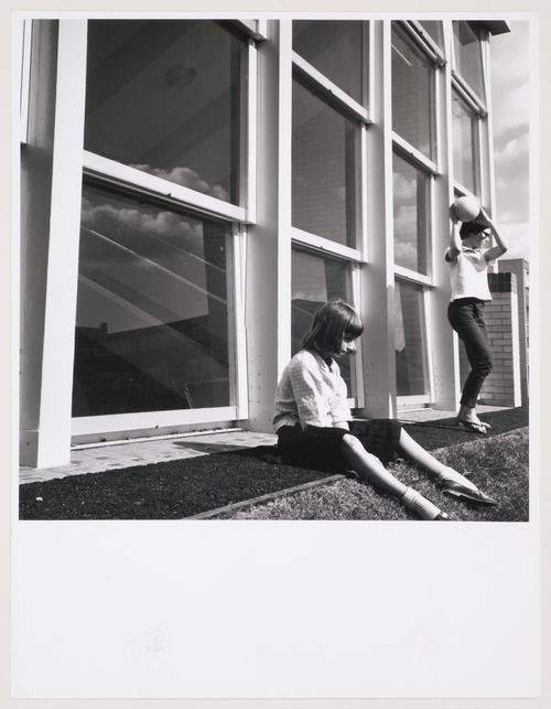 Exterior view of Assembly Hall, Brunswick Park Primary School, London, England
