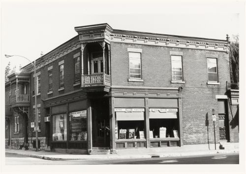 View of the principal and lateral façades of a restaurant, 351 Prince Albert Avenue, Westmount, Québec