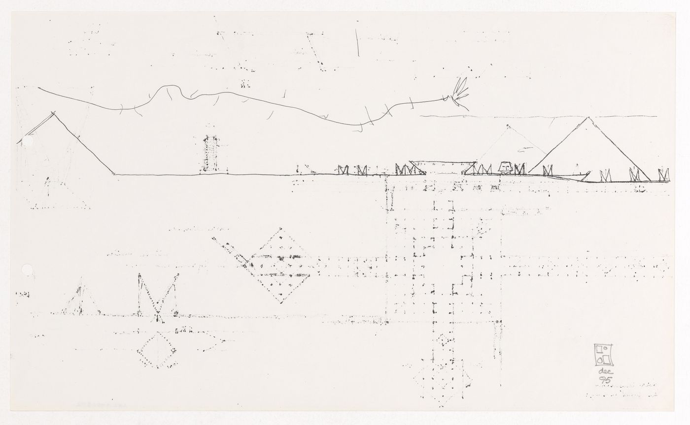 Croquis pour le Projet pour un musée égyptien, Le Caire, Égypte