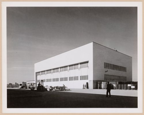 View of the principal and lateral façades of the Shipping Department, Consolidated Aircraft Corporation Assembly Plant, New Orleans, Louisiana
