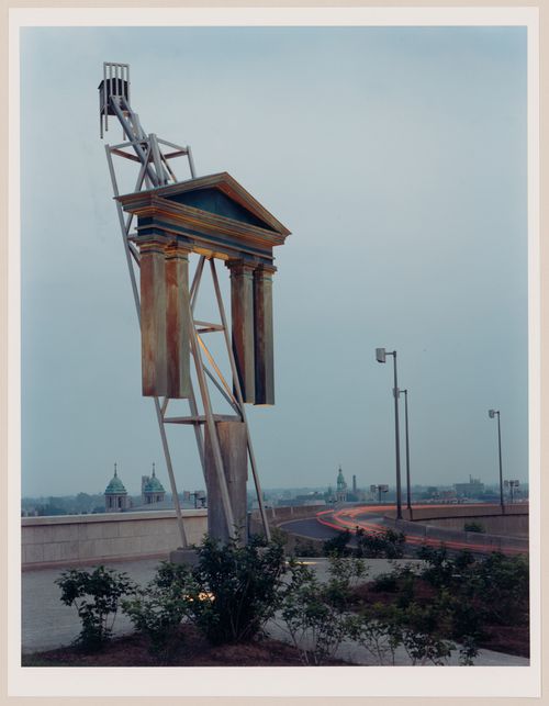 View of the Tribune Allegorical Column, Canadian Centre for Architecture Garden, Montréal, Québec