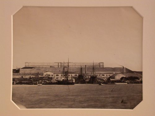 View of a fort in ruins with military barracks [?] in the foreground, Sevastopol, Russia (now in Ukraine)