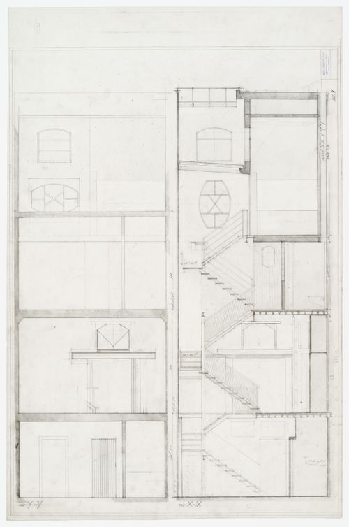 Sections for Casa Frea, Milan, Italy