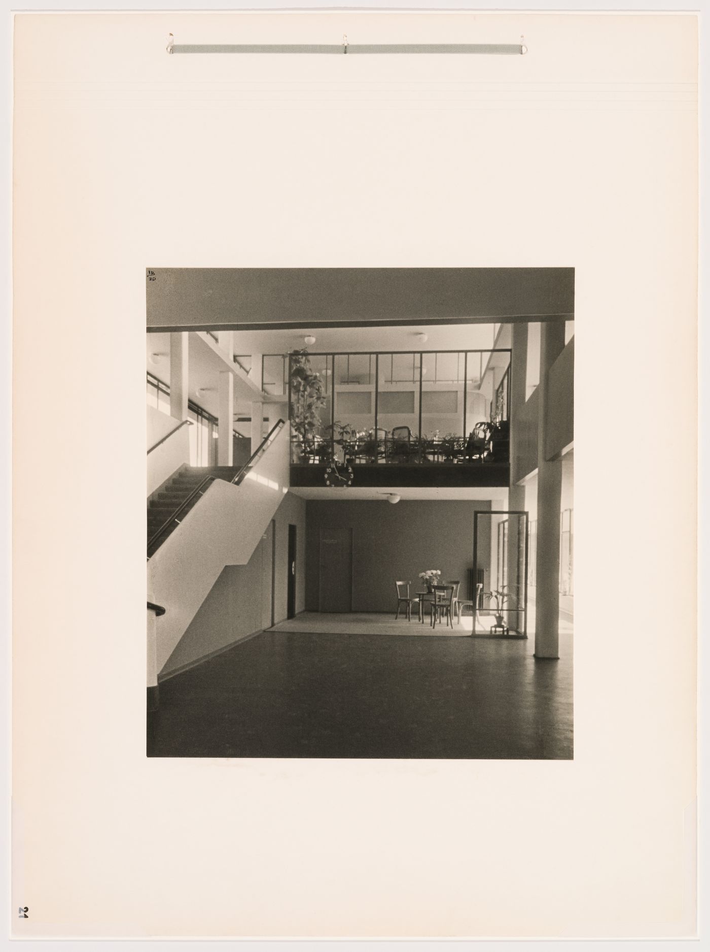 Interior view of the entrance hall and furnished first floor reading room, Budge Foundation Old People's Home, Frankfurt am Main, Germany