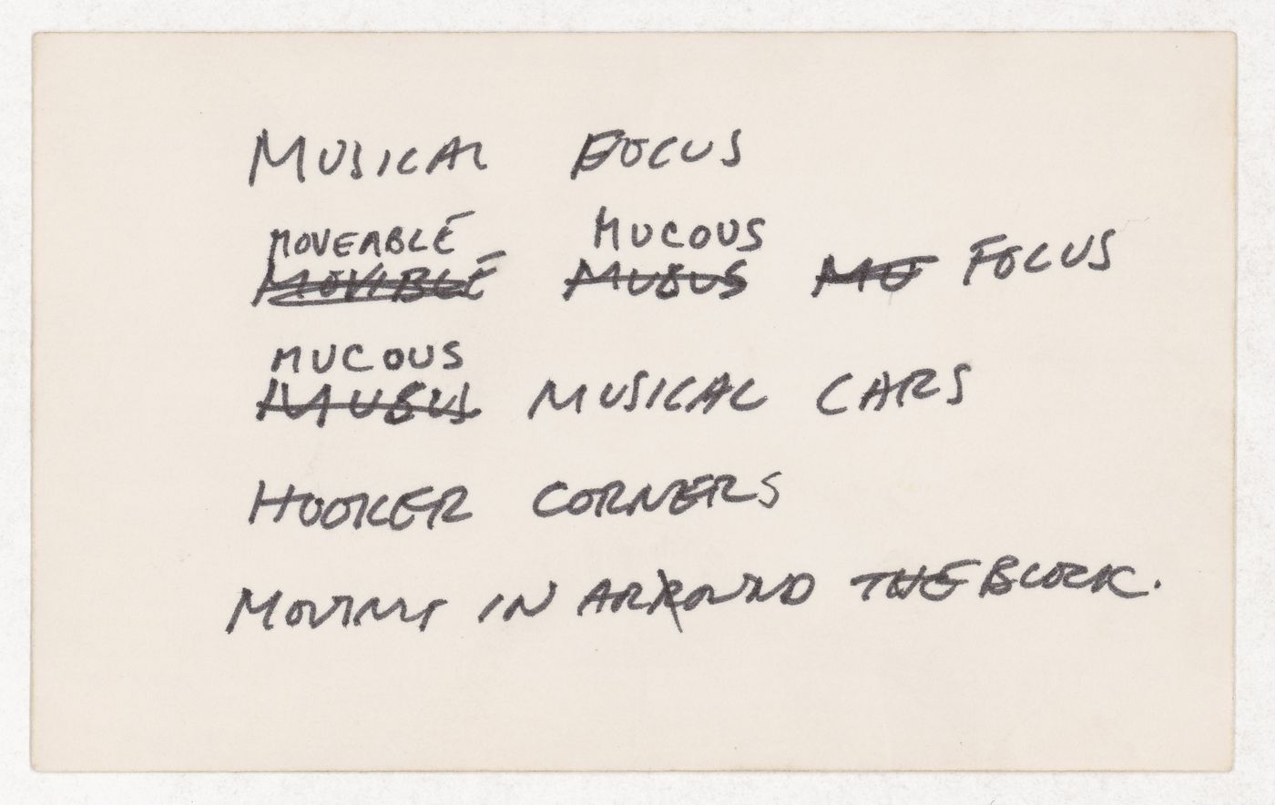 Musical focus moveable mucous focus