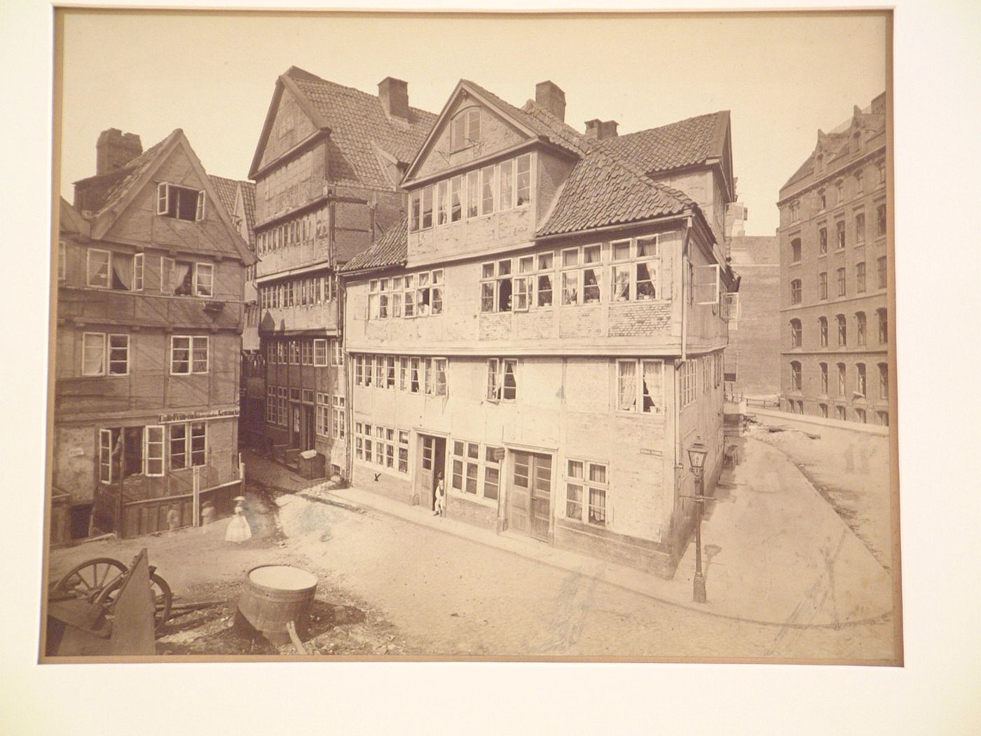 Intersection of streets and residential type structures, Hamburg, Germany