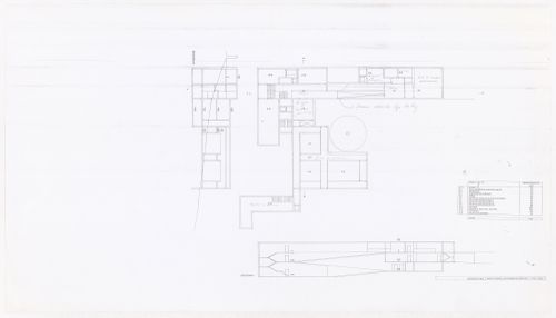 Plan and sections for Museu Granell, Santiago de Compostela, Spain