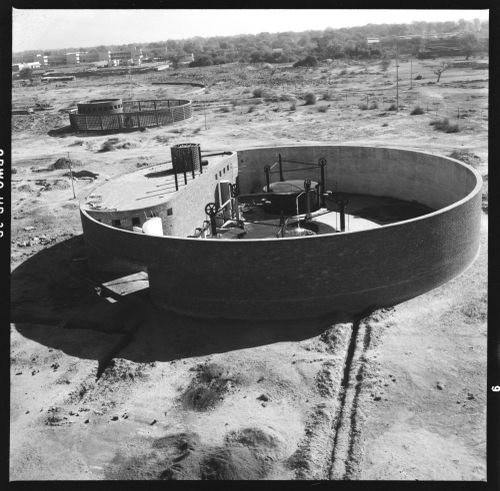 Negative of water pumping station at Punjab Agricultural University in Hisar, India