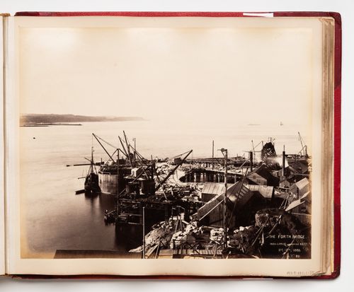 View of the Forth Bridge under construction, Firth of Forth, Scotland, United Kingdom
