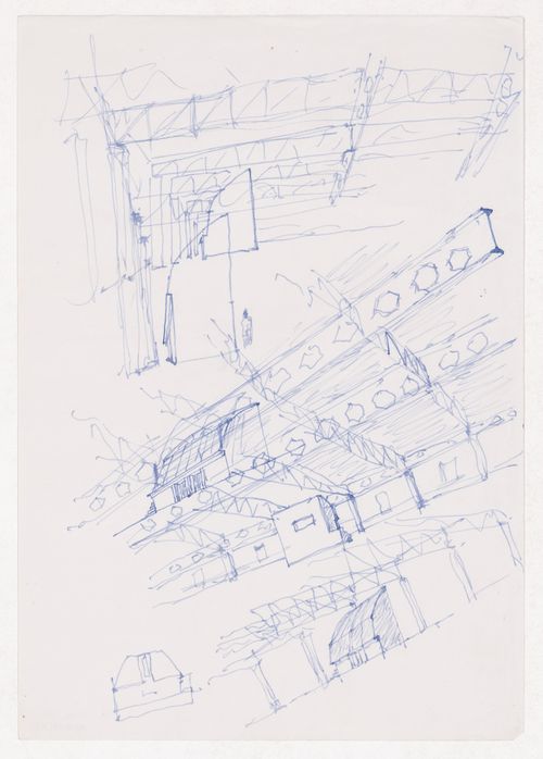 Sketch interior perspectives for Vitra International, Weil am Rhein, Germany