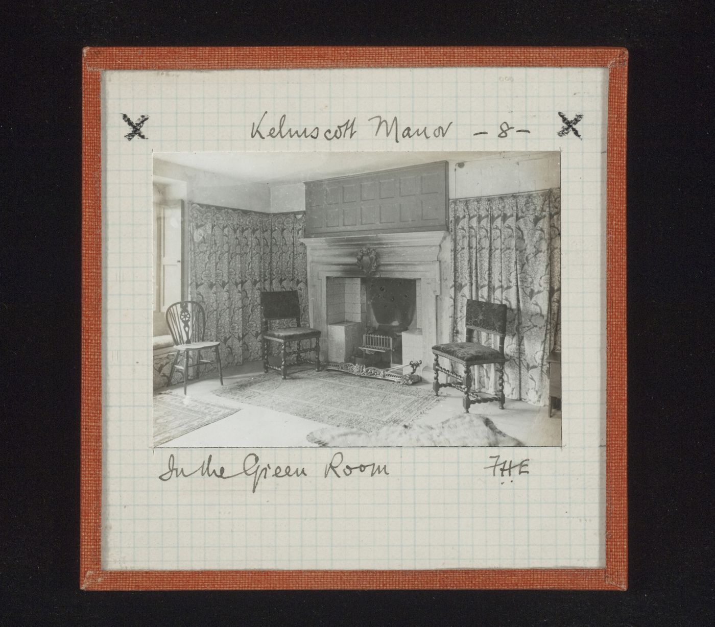 View of Green Room of Kelmscott Manor, Kelmscot, Oxfordshire, England