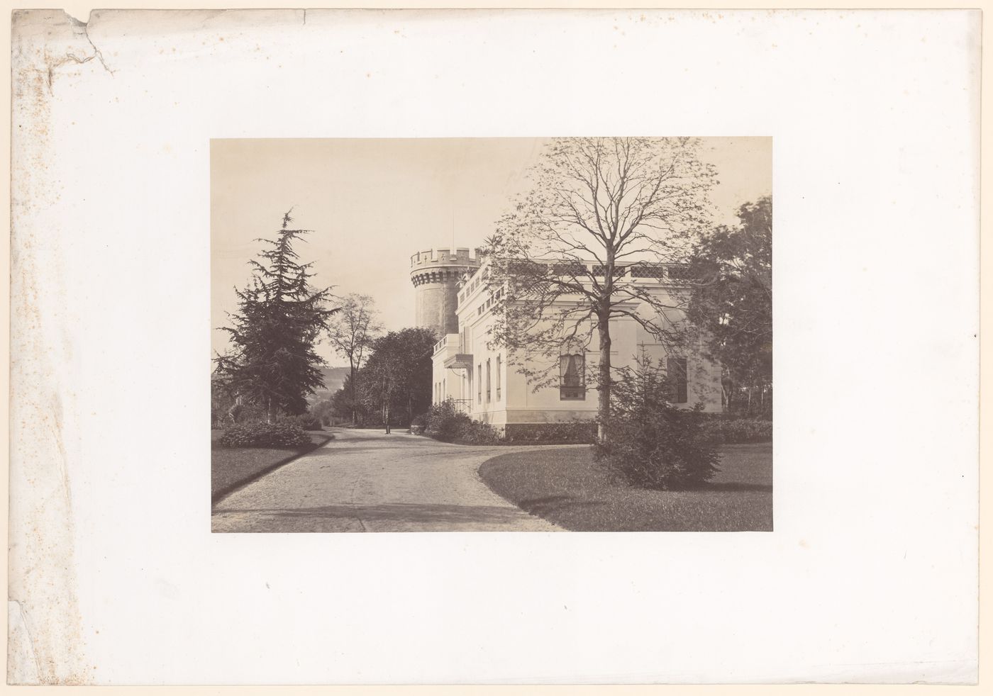 Bois de Boulogne, exterior view of Château de Longchamps, before the addition of a peristyle with caryatids, Paris, France