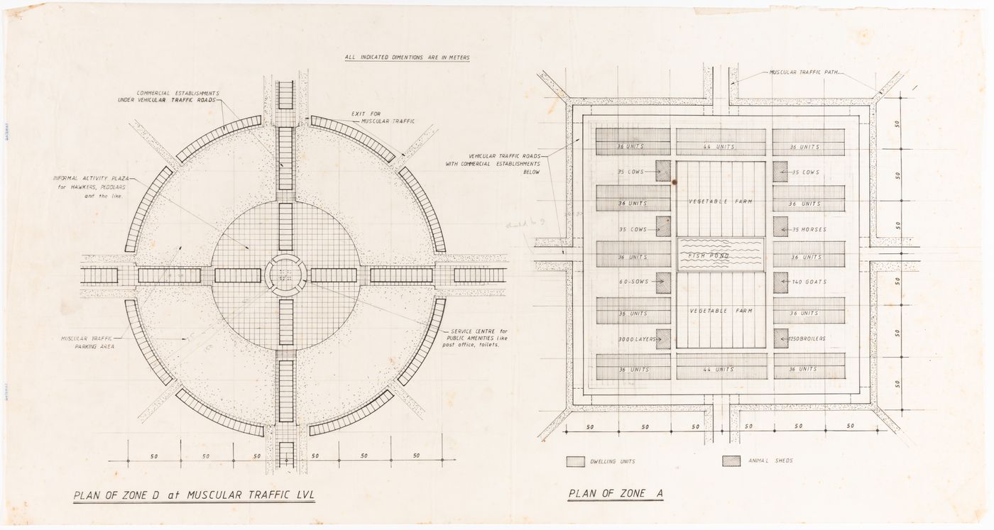 Plans for Linear city, Chandigarh, India