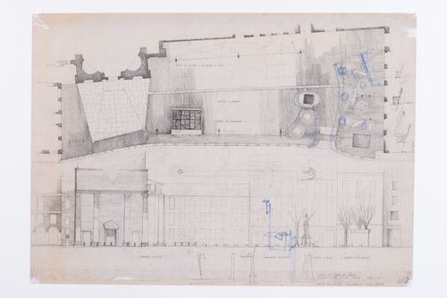 Plan and elevation for Piazza San Nazaro, Milan, Italy