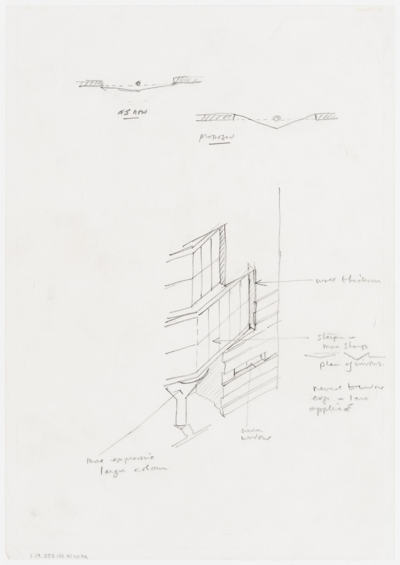 Eleven Townhouses Competition, New York, New York: sketches of the facade
