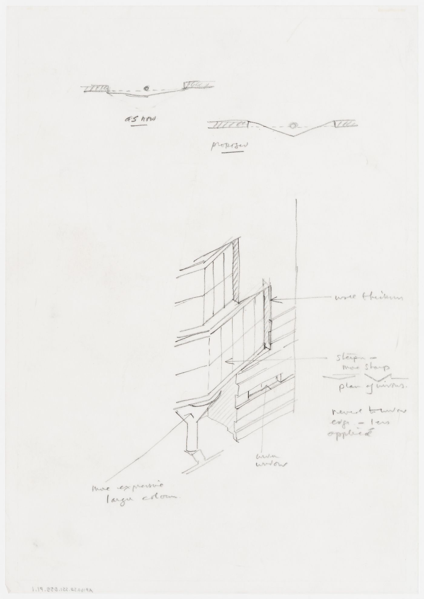 Eleven Townhouses Competition, New York, New York: sketches of the facade
