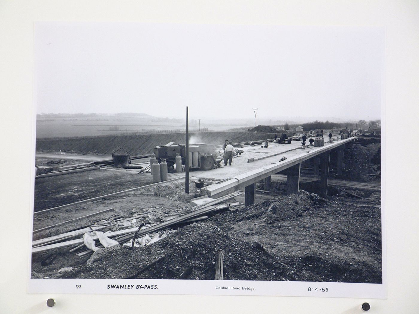 View of Goldsel Road Bridge, during construction of the Swanley Bypass, England