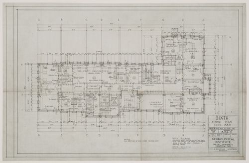 Montréal Neurological Institute, Montréal, Québec: sixth floor plan