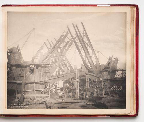 View of the Forth Bridge under construction, Firth of Forth, Scotland, United Kingdom