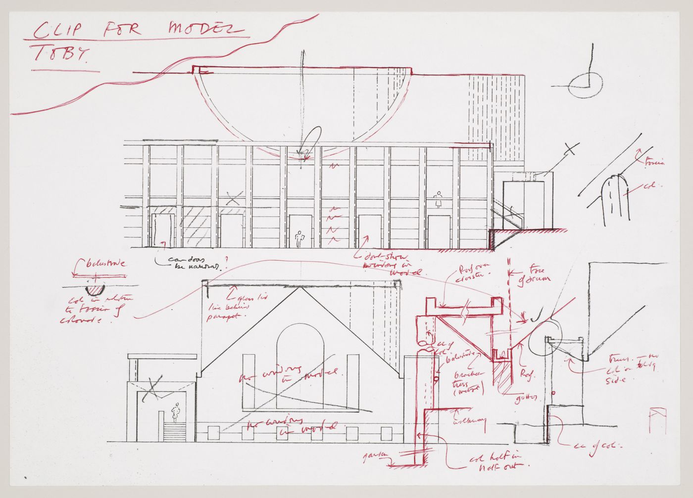 Biblioteca pubblica, Latina, Italy: elevations and details