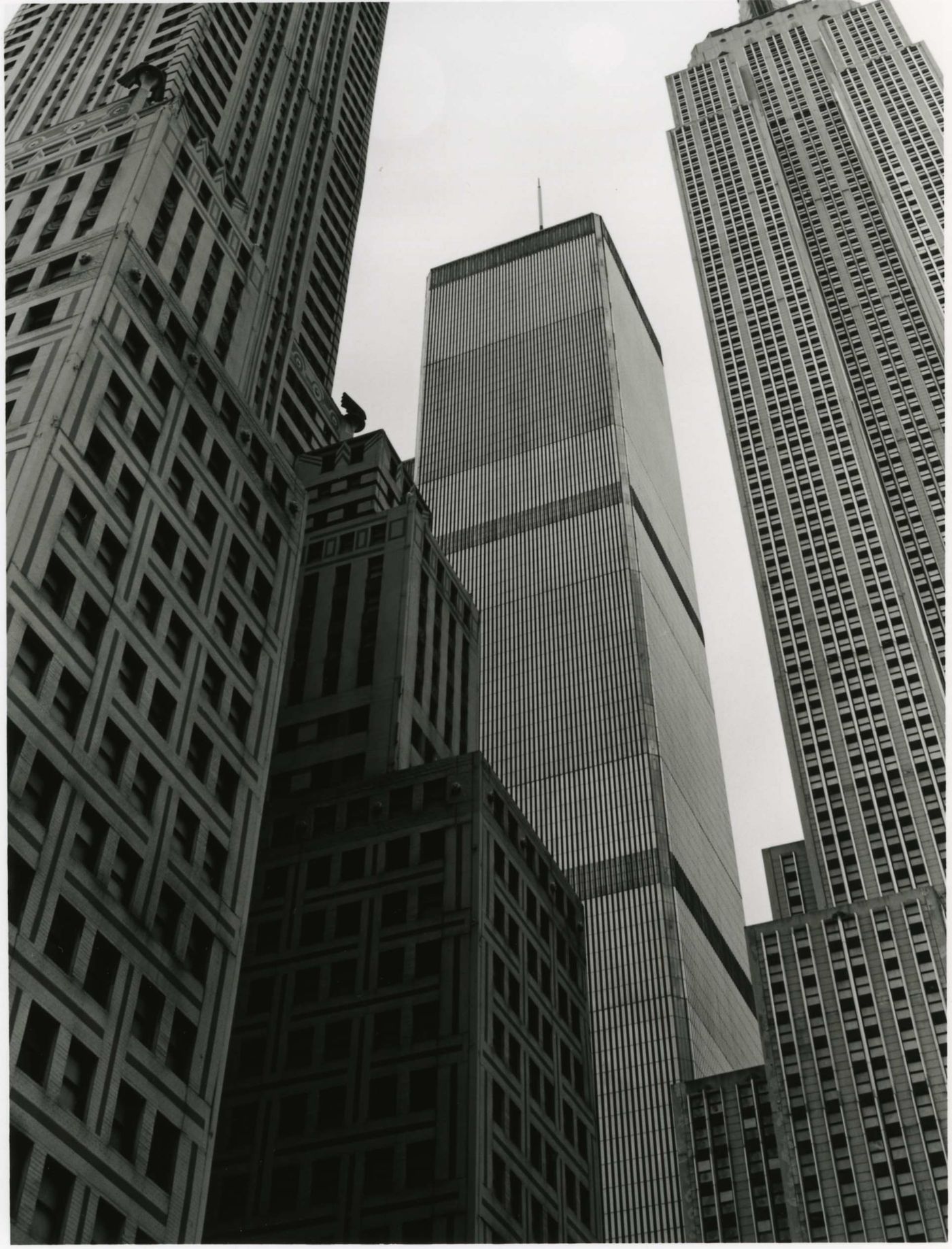 Partial view of a model of New York City, New York showing the Chrysler Building, Empire State Building and the World Trade Center, at Tobu World Square, Tochigi Prefecture, Japan