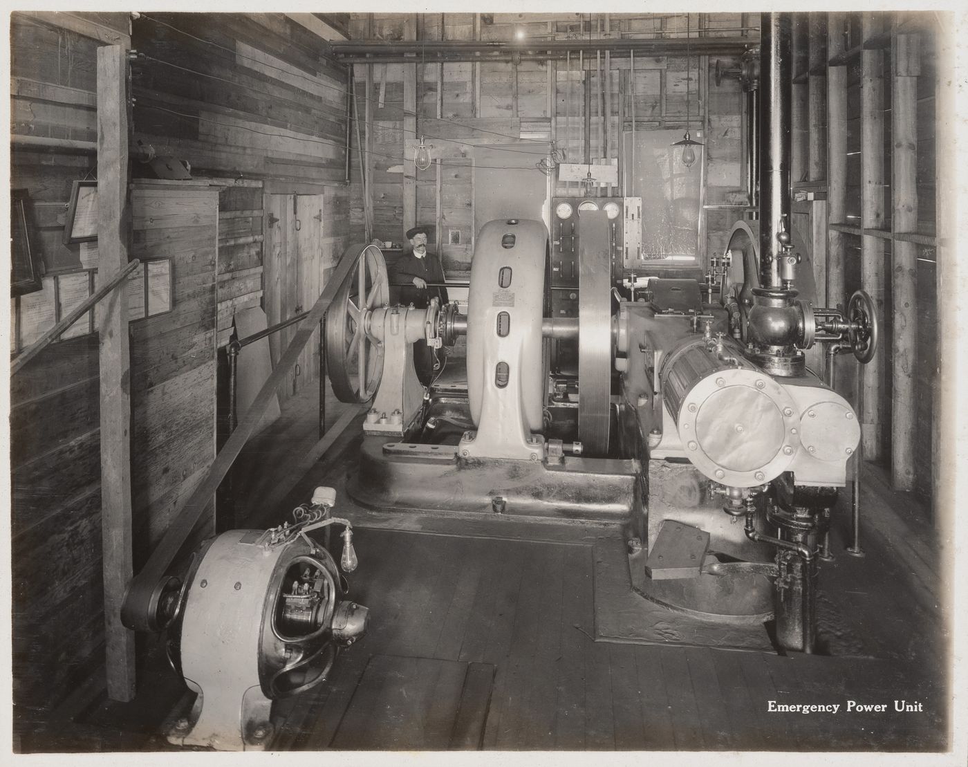 Interior view of emergency power unit at the Energite Explosives Plant No. 3, the Shell Loading Plant, Renfrew, Ontario, Canada