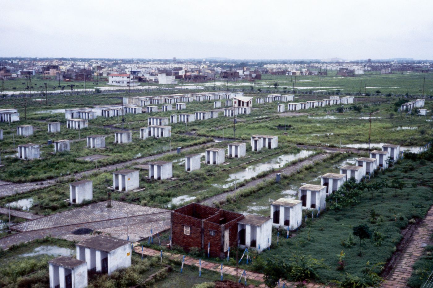 View of McGill's plot during construction at Aranya for the Aranya Housing Project, Indore, India