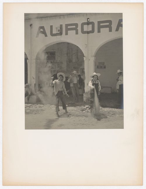 View of a people shooting rockets, Mexico