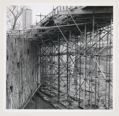 Detail view of London Zoo Aviary under construction, Regent's Park, London, England
