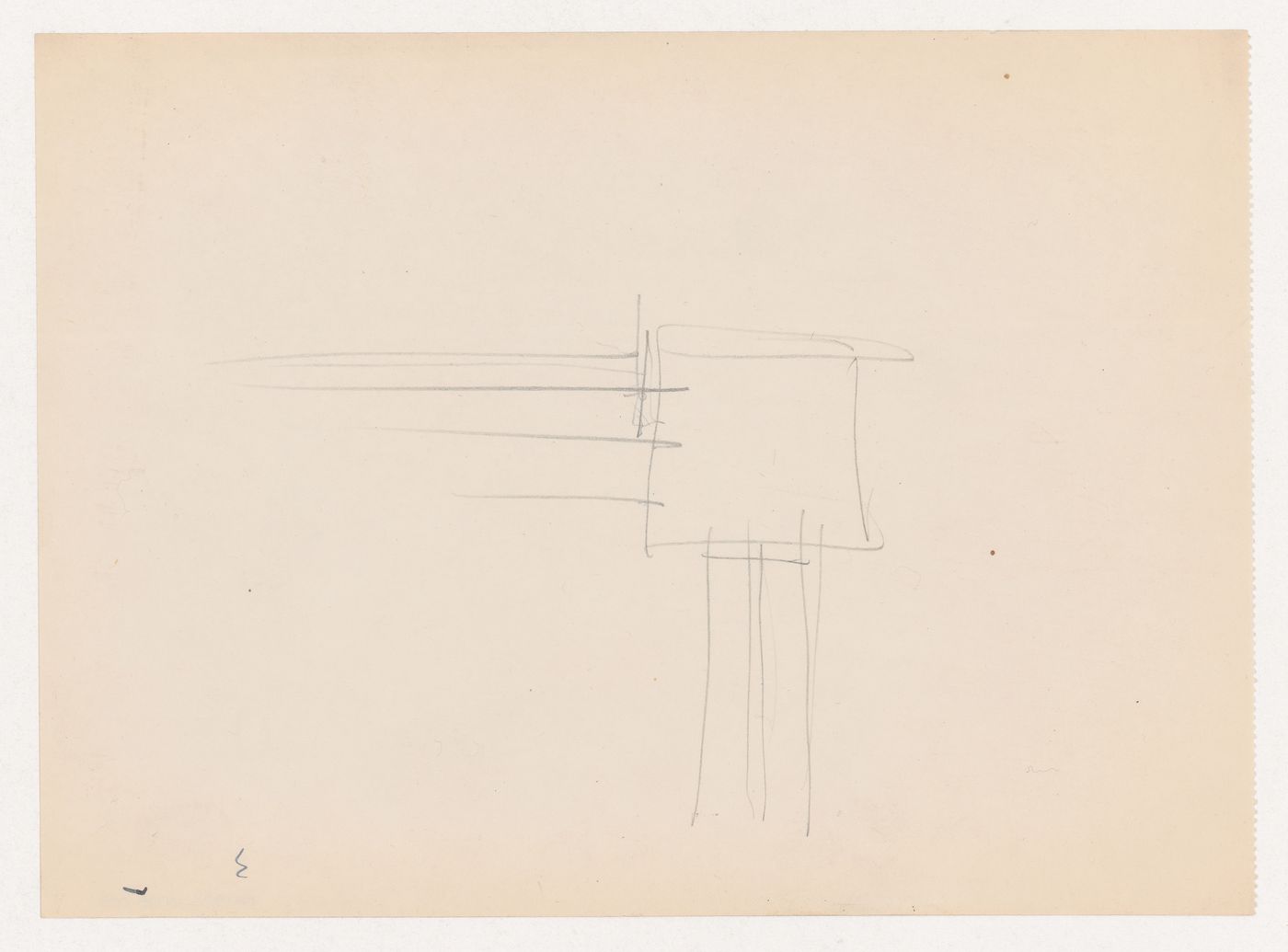 Sketch for Illinois Institute of Technology, probably a detail for column-to-beam connection