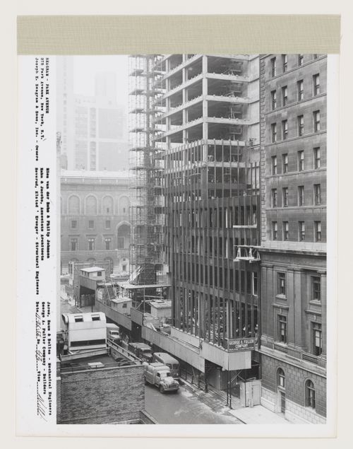 Seagram building under construction, 375 Park avenue, New York, N.Y., north-west view