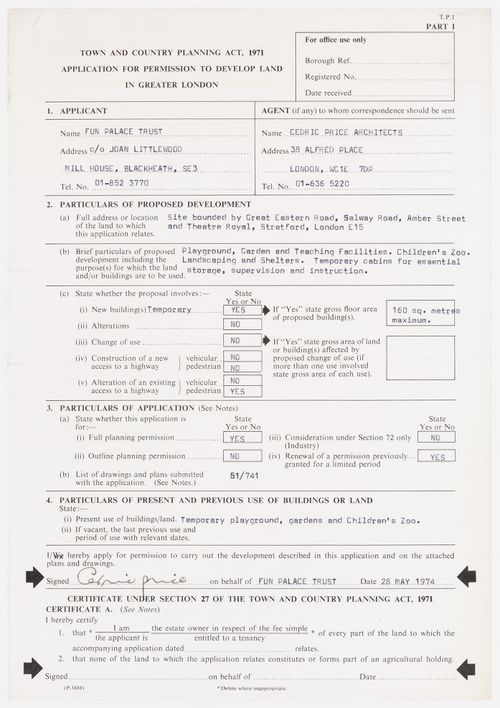 Application by the Fun Palace Trust to obtain permission to develop land in Greater London