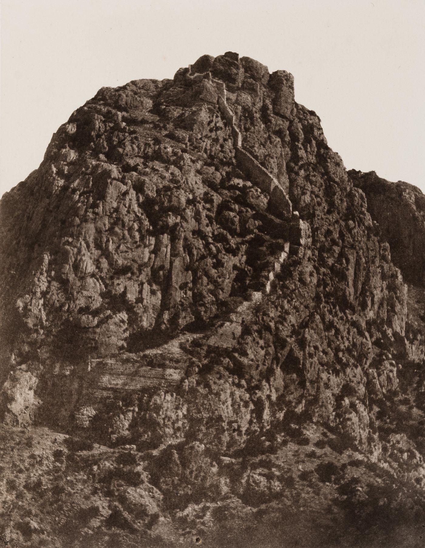 Distant view of the ruins of the fortifications of Antioch on Mount Silpius, Ottoman Empire (now in Antakya, Turkey)